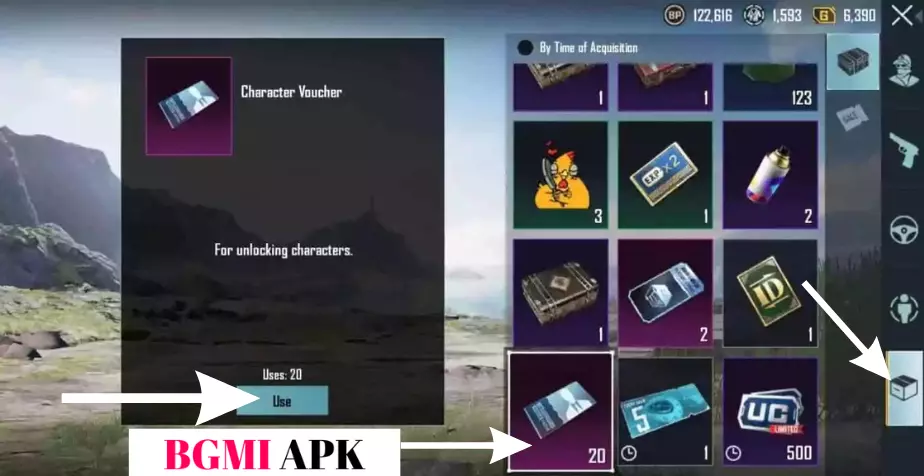 1. Go to your Inventory > Tap on Character Voucher > Use